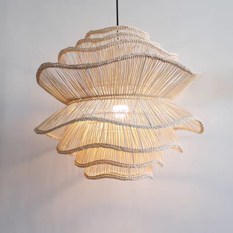 Eco-Friendly Wicker Lampshade винтажный Rattan Hanging лампа Shade Cover Frame опт подвесной светильник