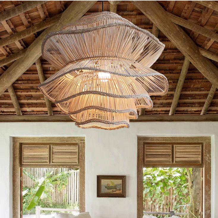 Antique Natural Rattan подвесной светильник Handwoven Boho Eco Friendly для гостиная Dining Area Boutique отель