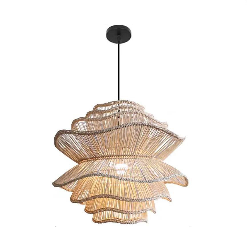 Hand-Made Bamboo лампа Southeast Asian стиль люстра Woven Rattan подвесные светильники для дома Decor
