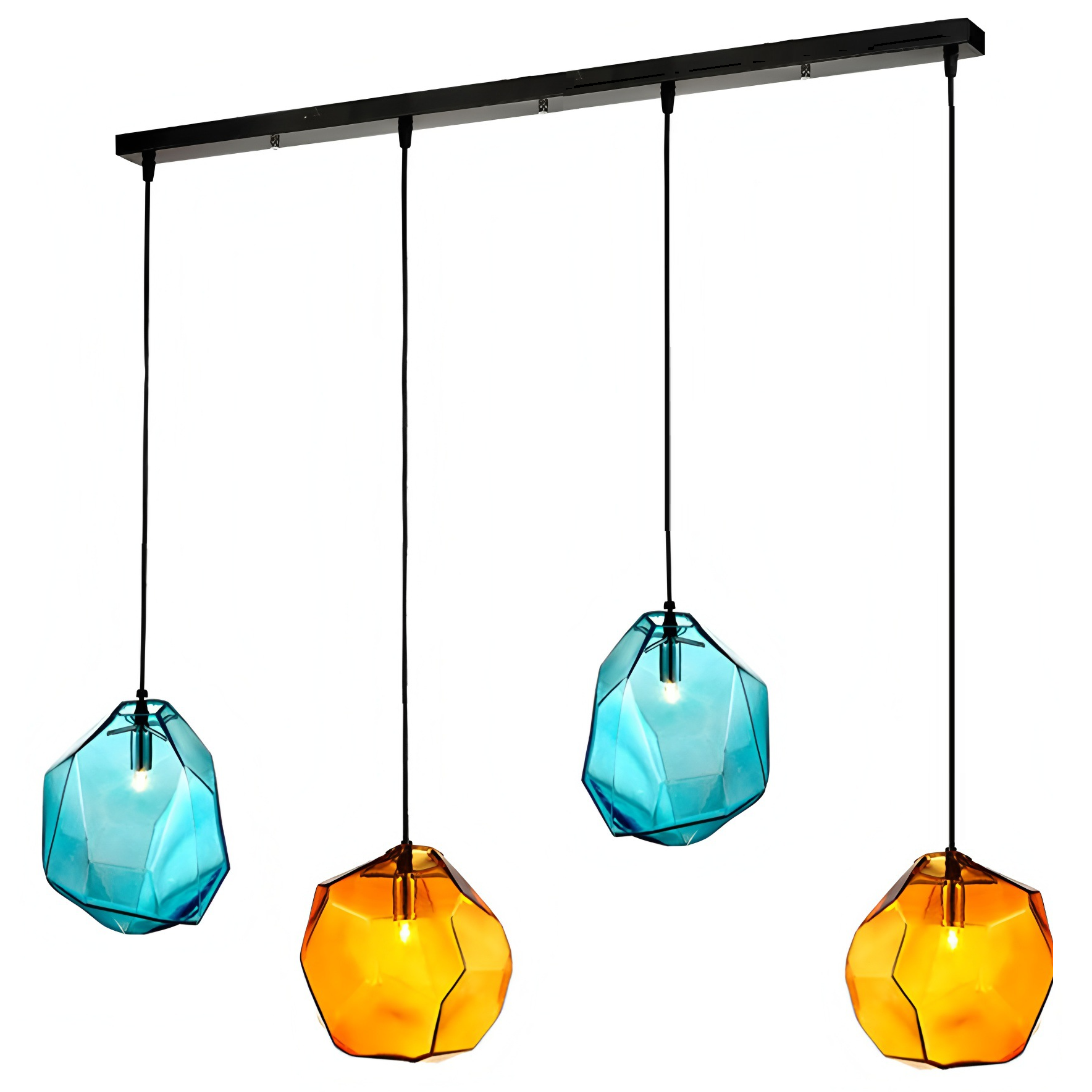 Colorful Seeded Glass промышленный стиль 4 светильник LED Close to потолочный светильник с Glass Shade подвесной светильник