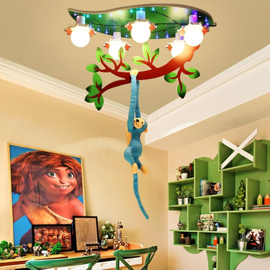 E27 потолочный светильник современный Children's люстра Monkey Shaped Boy Girl Baby Children Nursery лампы потолочный Baby Room гостиная