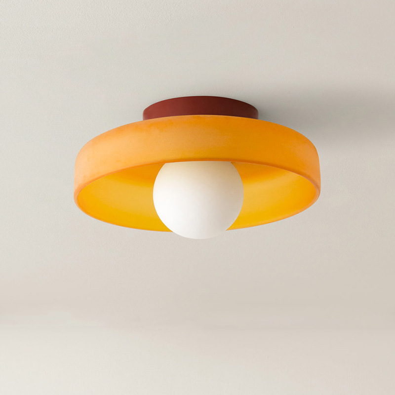 Green Orange Glass Ceiling Lamps for Entrance Aisle Hallway Cloakroom Porch Vintage Living Room Bedroom Wall Sconce Lighting