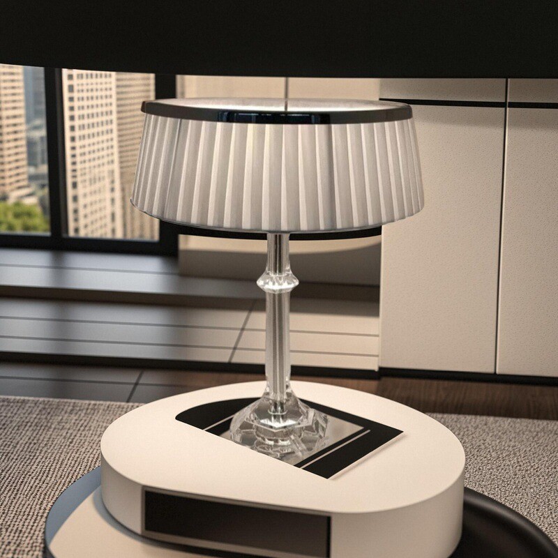 скандинавский современный Elegant настольная лампа хрустальный Decor Bedside лампа с гибкий Fabric Shade Ac Powered Cone Design для дома отель