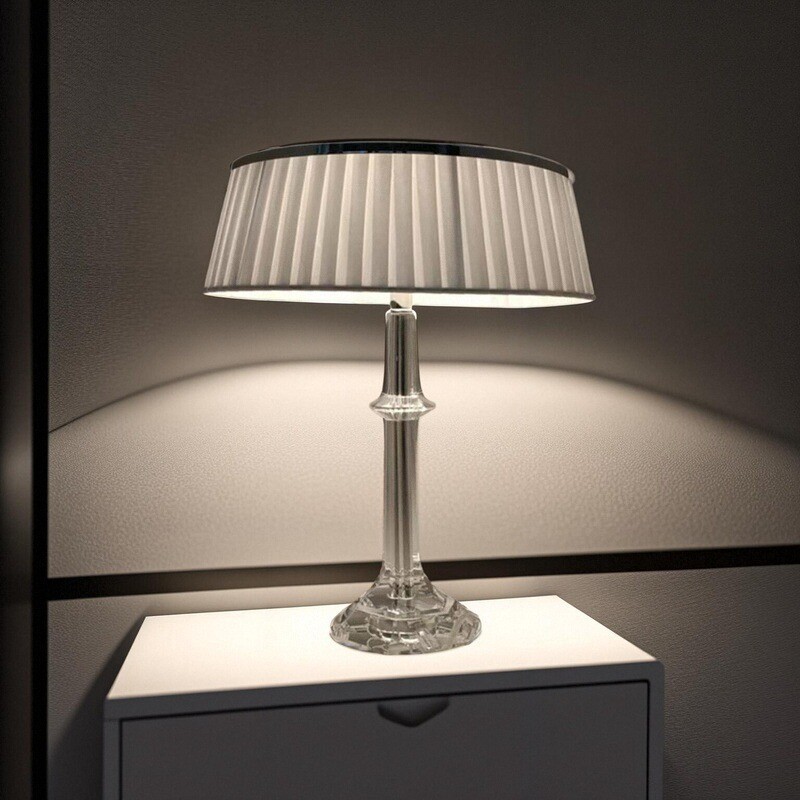 Stylish скандинавский Bedside лампа Elegant хрустальный Decor настольная лампа гибкий Fabric Shade Ac Powered для спальня Study офис Decor