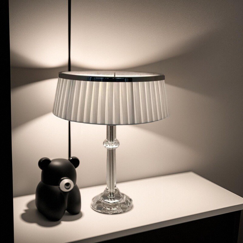 Minimalist скандинавский Bedside лампа Elegant хрустальный Accent настольная лампа гибкий Fabric Shade Ac Powered Cone Shape для спальня Decor