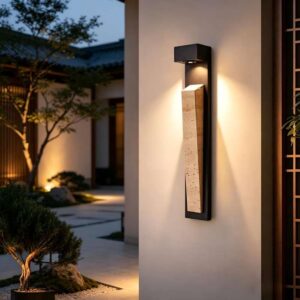 Outdoor Waterproof Warm White LED Stainless Steel Long Strip Yellow Cave Stone Wall Lamp For Courtyard Villa Gate Long Aisle