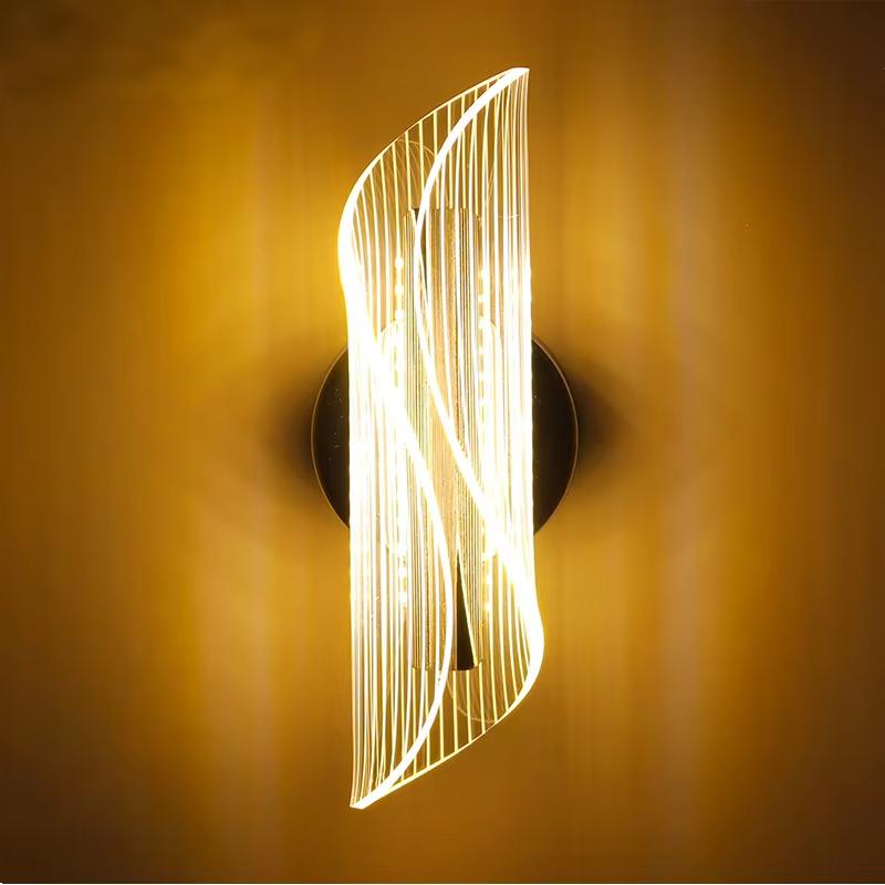 Modern  Led Wall Lamp Streamer Scroll Design Indoor Wall Light for Bedroom Study Restaurant Hotel Living Room Background Wall