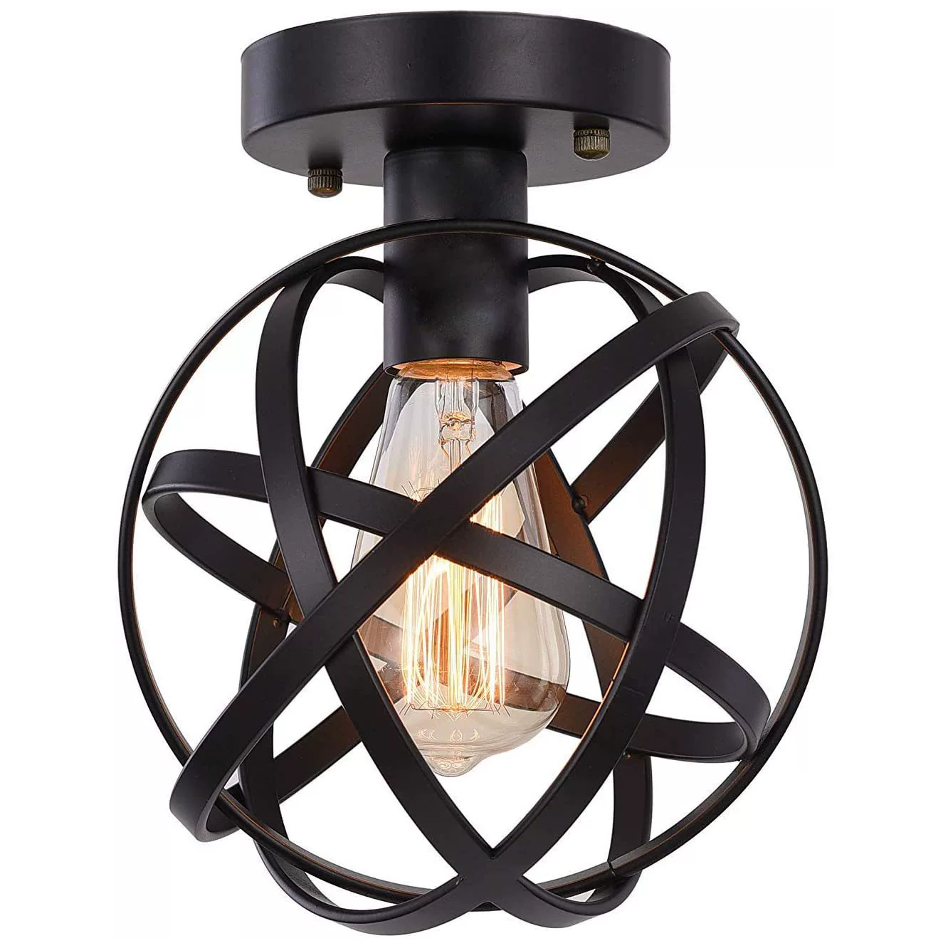 чёрный Finished промышленный Metal Spherical подвесной Displays Changeable Hanging светильник потолочная лампа
