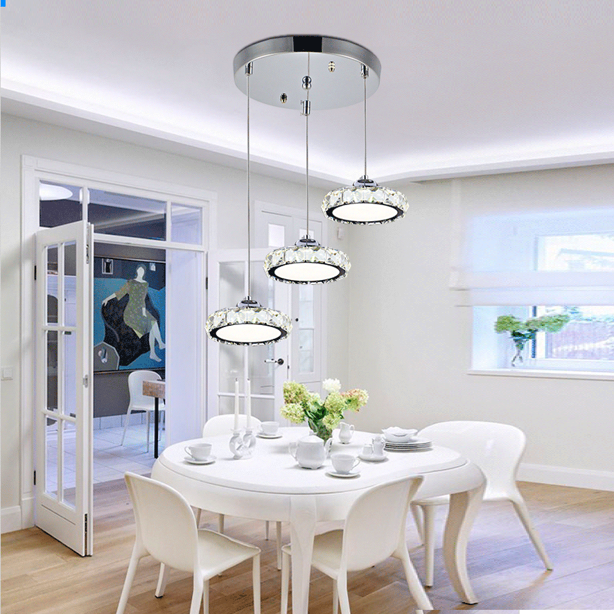 3 светильники современный хрустальный Plate подвесной светильник светильник Flush Mounted потолочный люстра