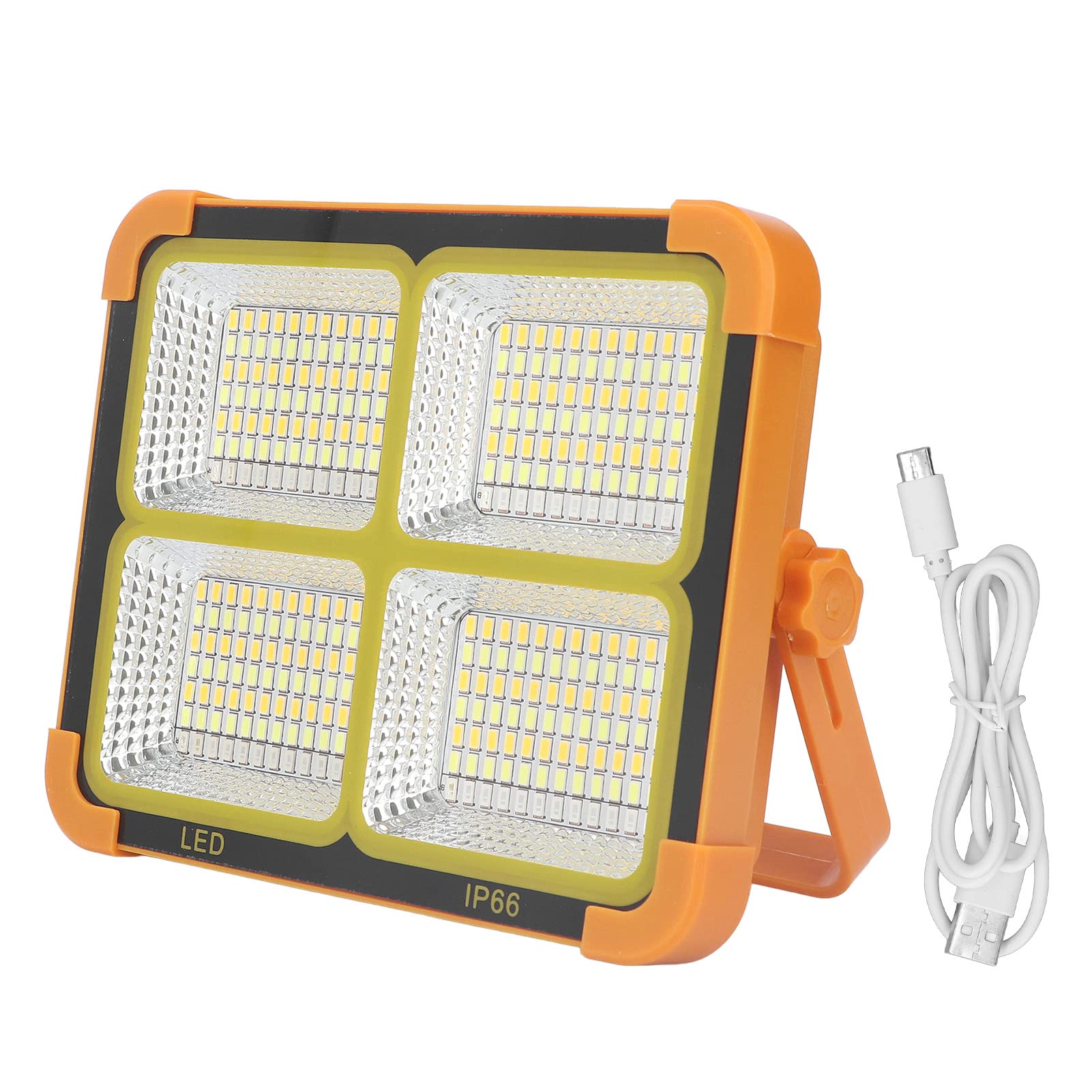 Solar Led Flood Light Ip65 Waterproof Abs Shell Type-C Usb Rechargeable Super Bright For Outdoor Camping Yard