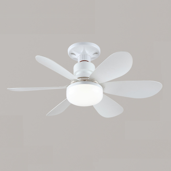 E27 Socket Led 6 Detachable Blades 3 Speed Remote Control Quiet Dimmable Fan Light for Bedroom Living Room Kitchen Home Hotel