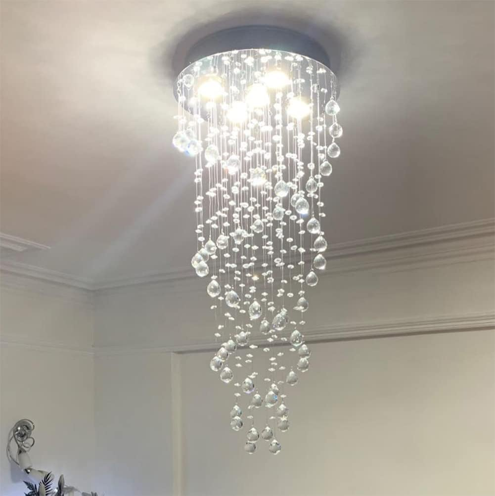 Double Spiral хрустальный люстра светильники Clear K9 хрустальный Elegant капля LED потолочные светильники встраиваемый подвесной светильник светильник