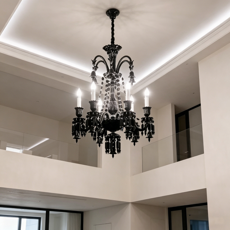 Multi Scene French European чёрный хрустальный люстра LED Candle светильник Decor подвесная лампа Home Villa отель KTV Wedding Stair
