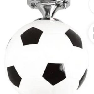 Black Color Finished Soccer Ball LED Ceiling Lights Premium Glass for Creative Kids Decoration Football Bar Club Ceiling Lamp