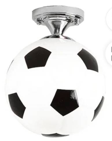чёрный цвет Finished Soccer шар LED потолочные светильники Premium Glass для Creative Kids Decoration Football бар Club потолочная лампа