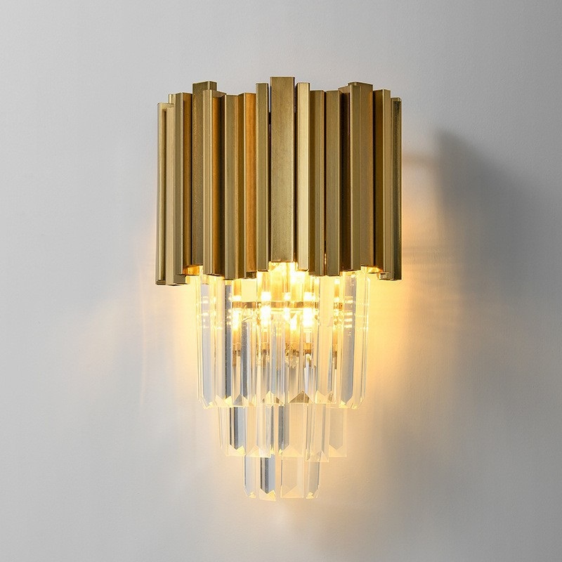 3 Tiers хрустальный настенный светильник Gold бра светильник современный Wall Mount Bedside лампа
