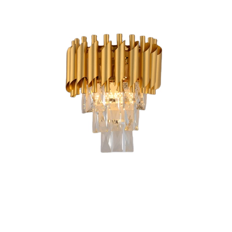 3 Tiers хрустальный настенный светильник Gold бра светильник современный Wall Mount Bedside лампа
