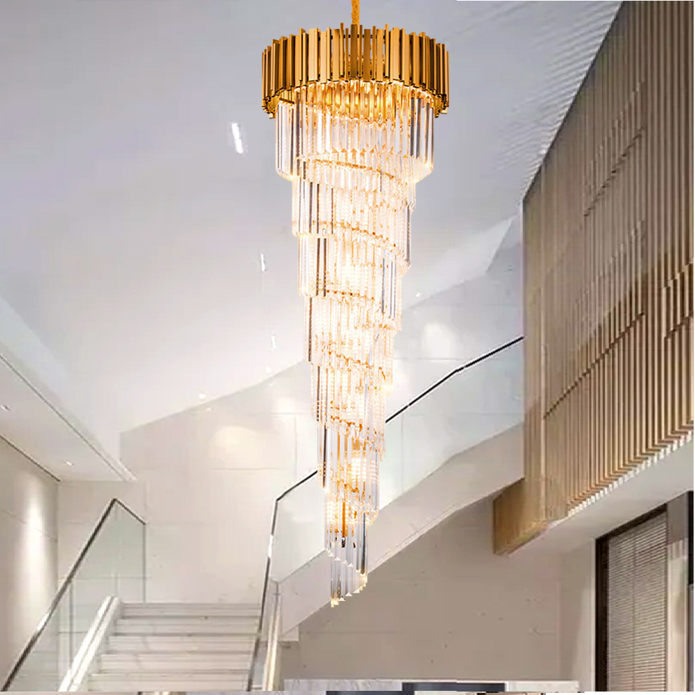 Post современный Minimalist столовая лампа Designer Model Room освещение Villa Gold большой хрустальный люстра