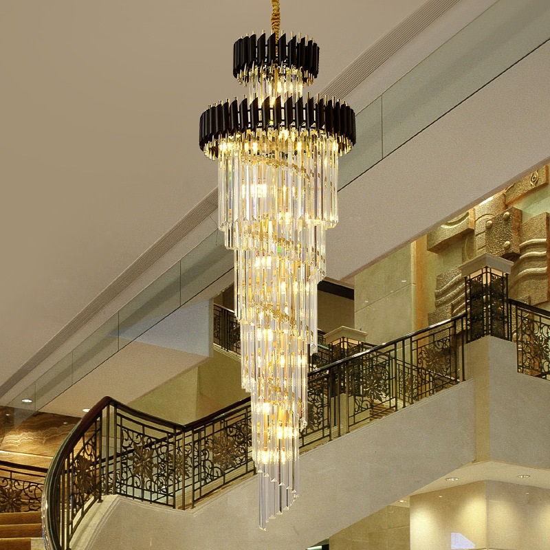 Post современный Minimalist столовая лампа Designer Model Room освещение Villa чёрный и Gold большой хрустальный люстра