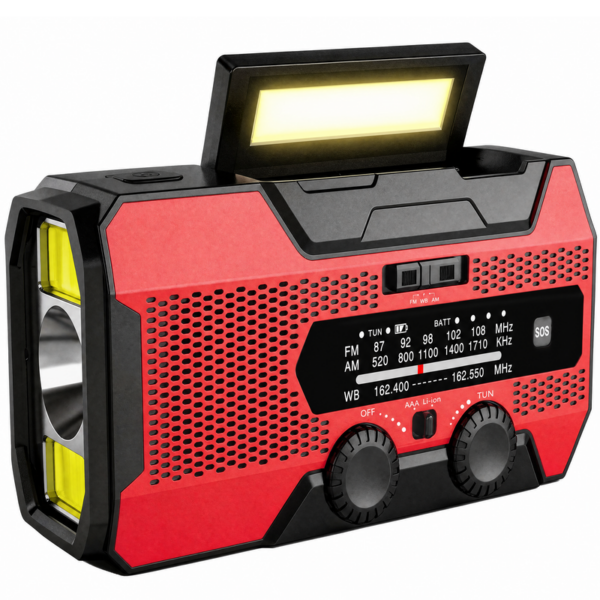 Portable Outdoor Emergency Hand Crank AM/FM NOAA Radio With Flashlight 10000mAh Rechargeable Battery ABS