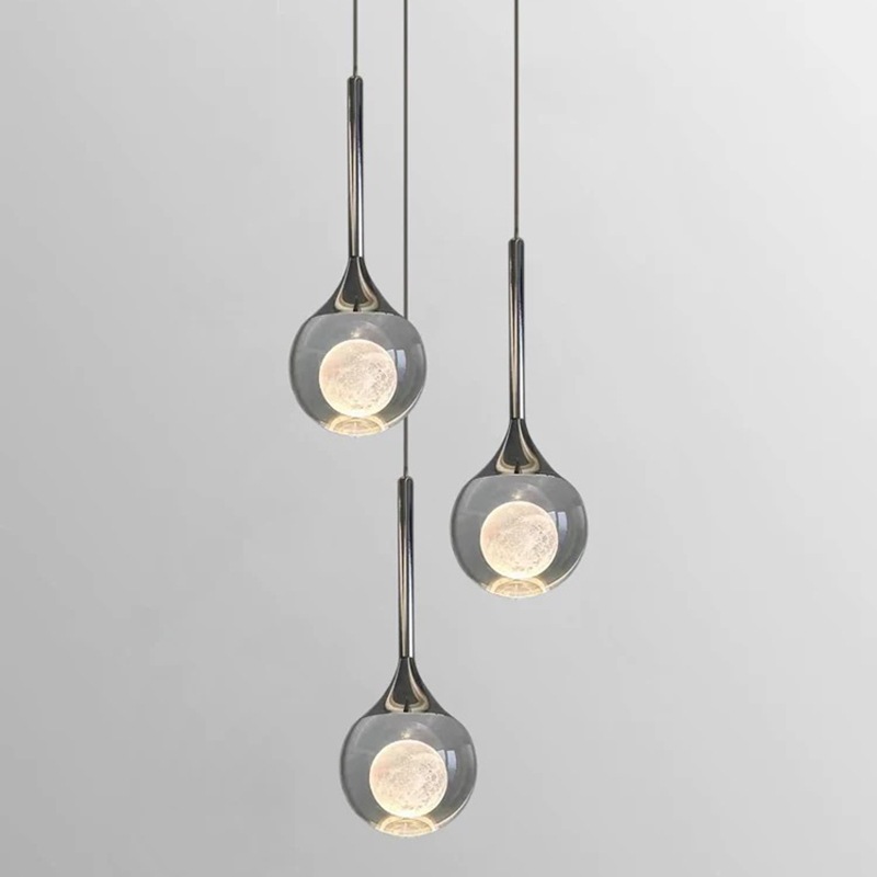 современный Luxury Metal LED подвесной светильник Creative Moon ресторан потолочная лампа интерьерный Decoration освещение светильники Living бар
