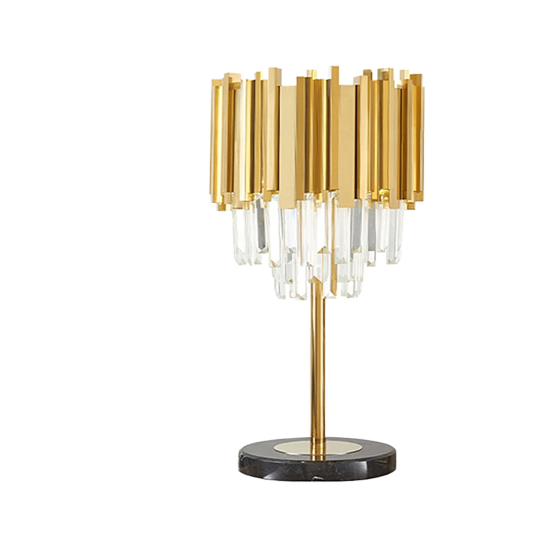 современный Luxury K9 хрустальный Table лампы Gold гибкий Design железо корпус Plug-in AC Power Supply E14 лампа Base для спальня Home Decor
