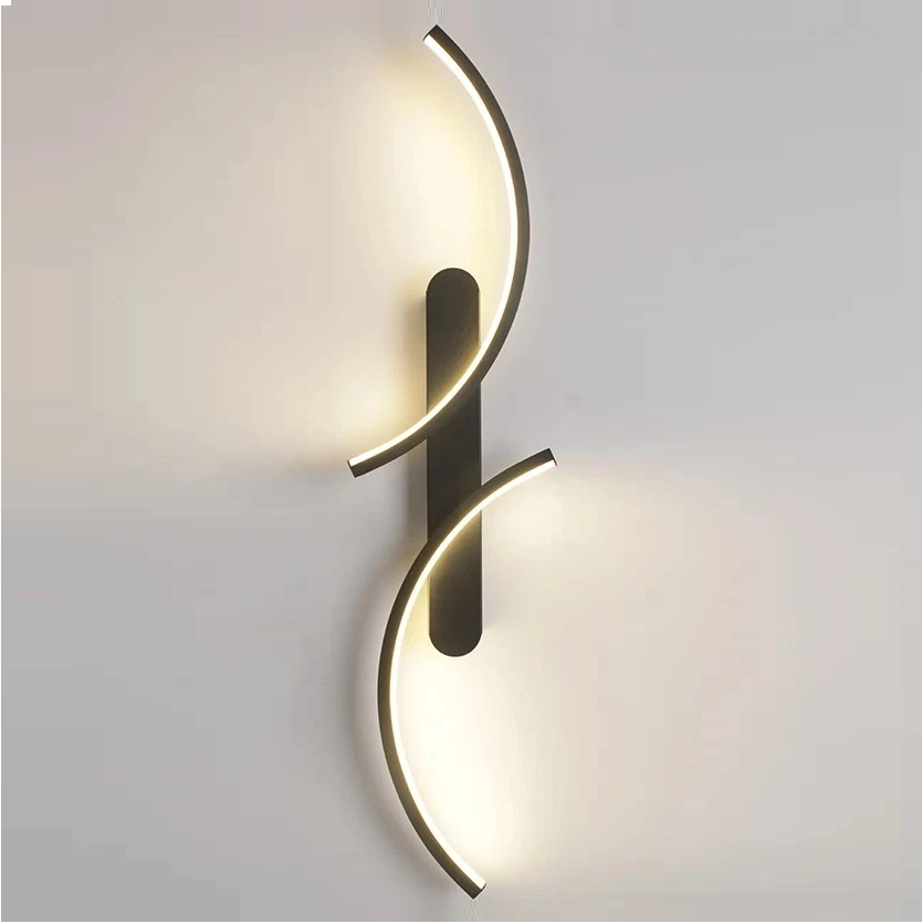 Modern LED Wall Lamp C Shape Minimalist Sconce Light Bedroom Living Room Decor