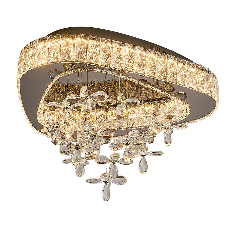 Triangle shade Crystal Ceiling Light Modern LED Ceiling Lamp