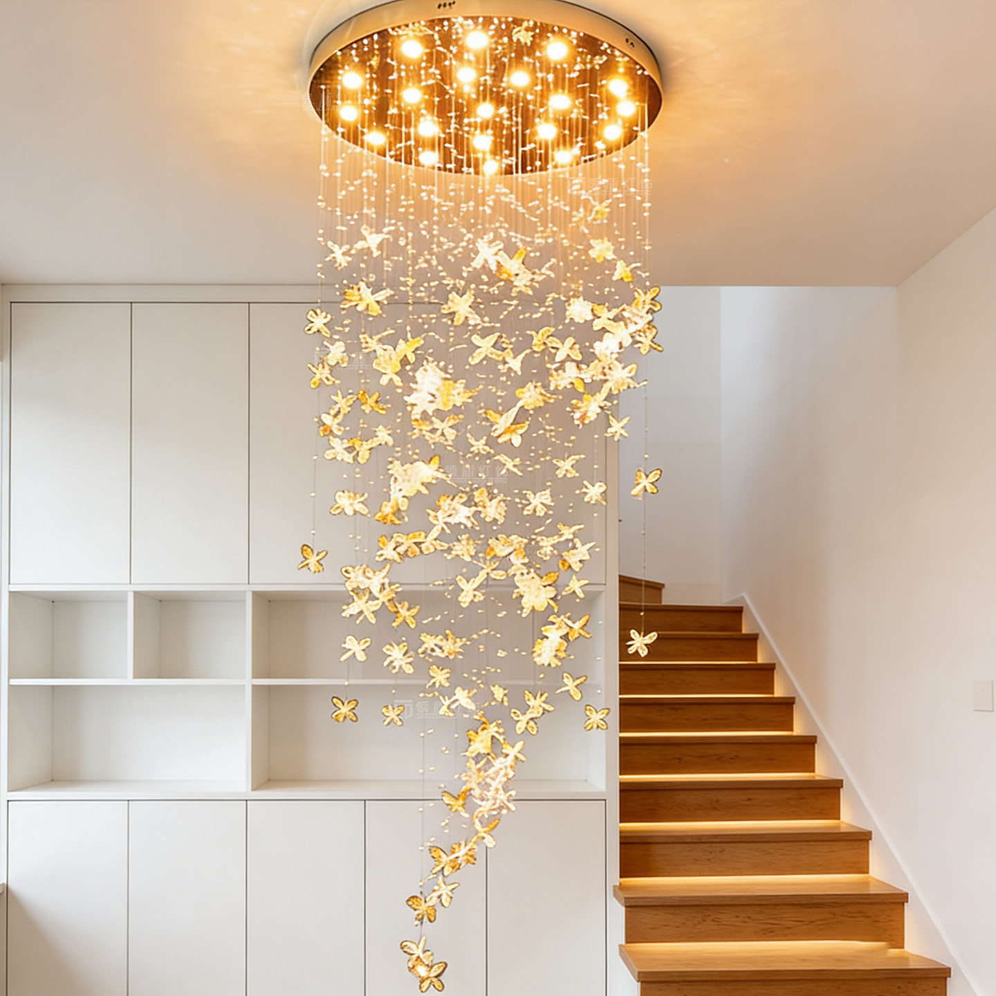 LED TOP Luxury Branch хрустальный люстра Villa Duplex Stair подвесной светильник лампа