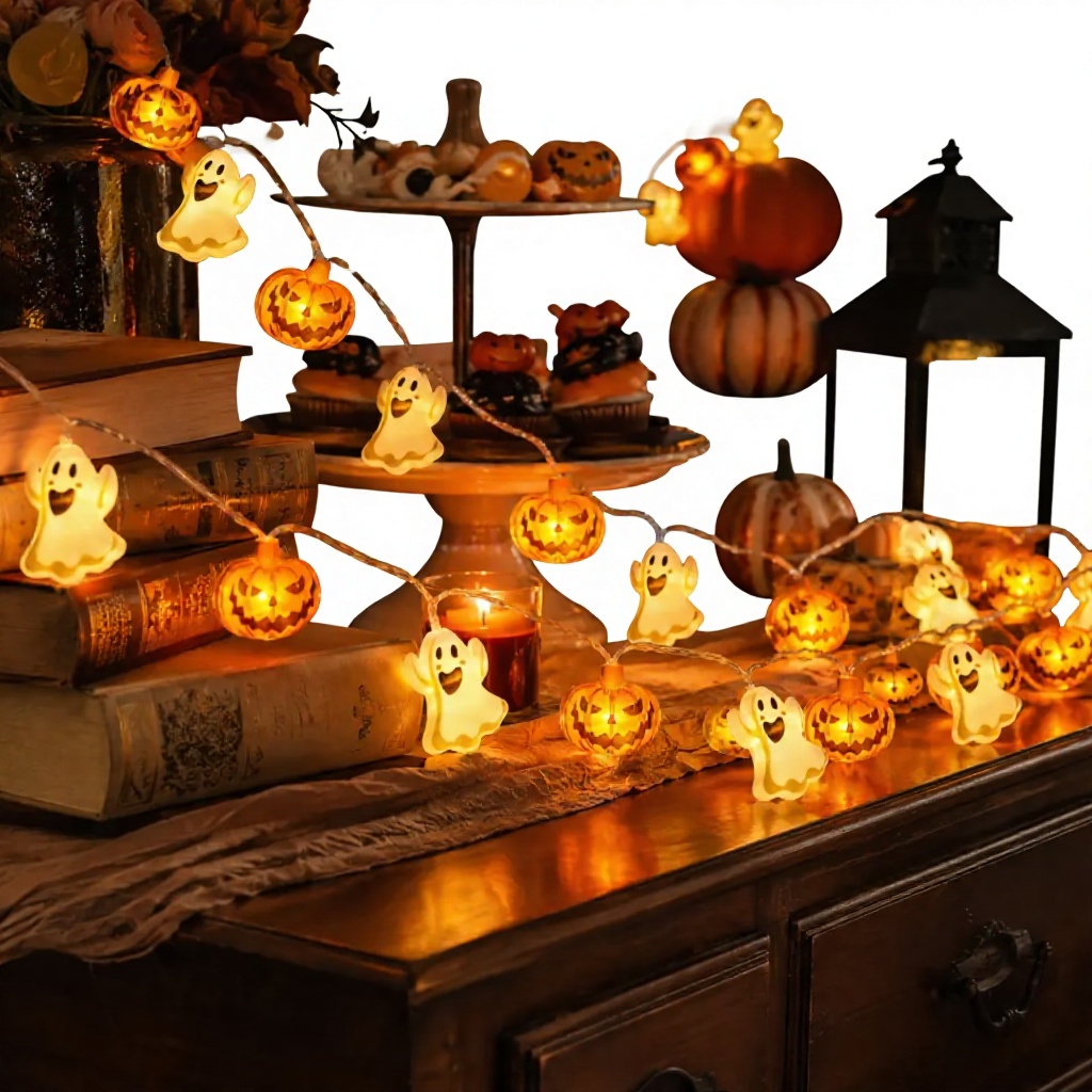Halloween Ghost Pumpkin String светильники LED Fairy светильник Party Decoration для дома Patio бар