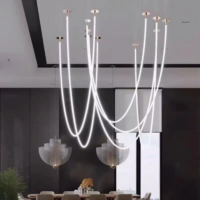 Creative DIY гибкий Silicone LED подвесная лампа линейный светильник для бар кухня гостиная Home Decor Minimalist Hanging светильник