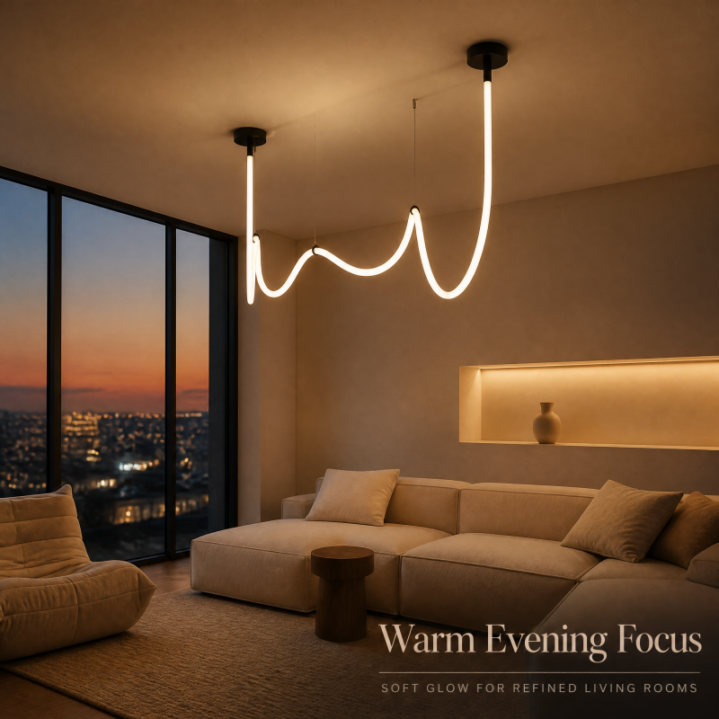 линейный LED подвесной светильник с гибкий Silicone Hanging лампа для современный гостиная Decoration DIY Geometric Design