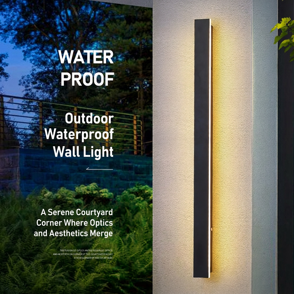 Minimalist Outdoor LED Linear Wall Sconce Waterproof Long Strip Light for Villa Courtyard Garden Modern Exterior Wall Light