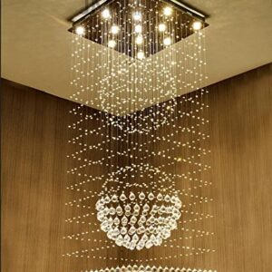 современный Luxurious Rain Drop хрустальный люстра потолочный светильник для коридора Corridor Stairs