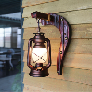 New Vintage Coffee Shop Antique Cast Iron Glass Wall Lamp