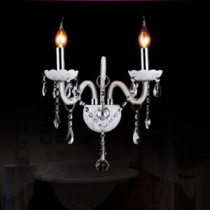 Modern 2 Lights Wall Scone Clear Glass Crystal Candle Wall  Lamp