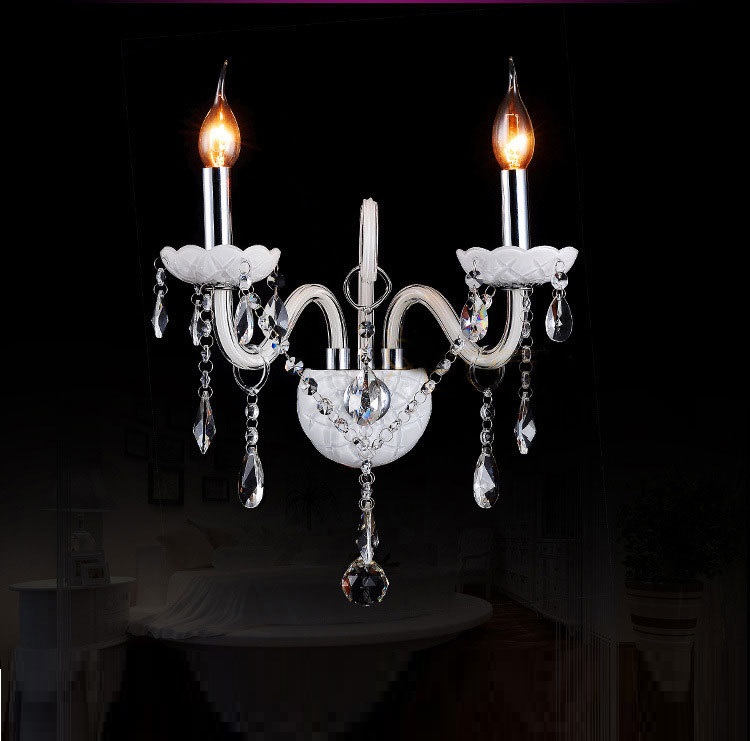 современный 2 светильники Wall Scone Clear Glass хрустальный Candle Wall лампа