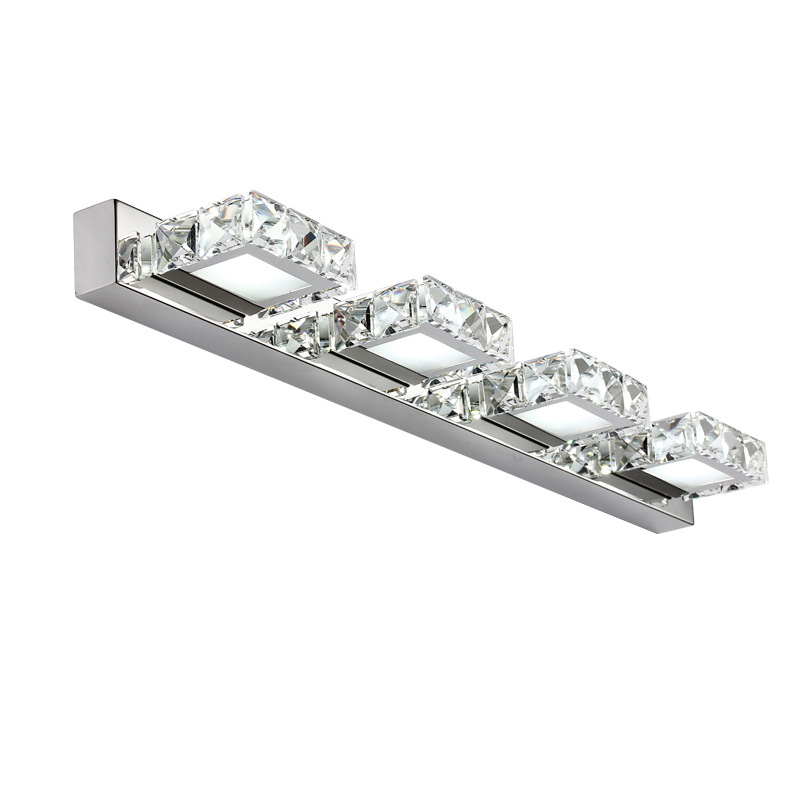 хрустальный современный Bathroom Vanity светильник 4 светильники 12W Metal Base IP20 LED лампы 24.4" Length Clear White светильник 90-240V