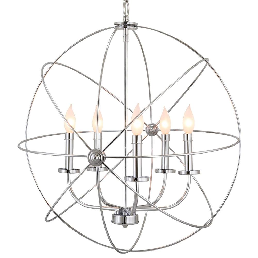 5-рожковый Antique Bronze Sphere Cage Globe встраиваемый люстра