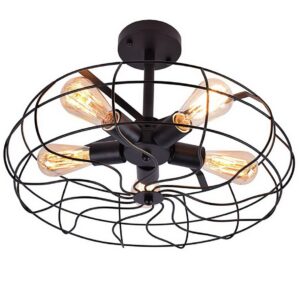 E27*5 промышленный винтажный Metal Fan Steampunk потолочный люстра светильник Dia48cm Line120cm для Garage
