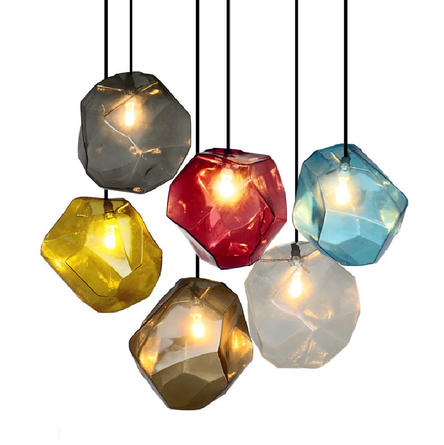 Colorful Seeded Glass промышленный стиль One светильник LED Close to потолочный светильник с Glass Shade подвесной светильник
