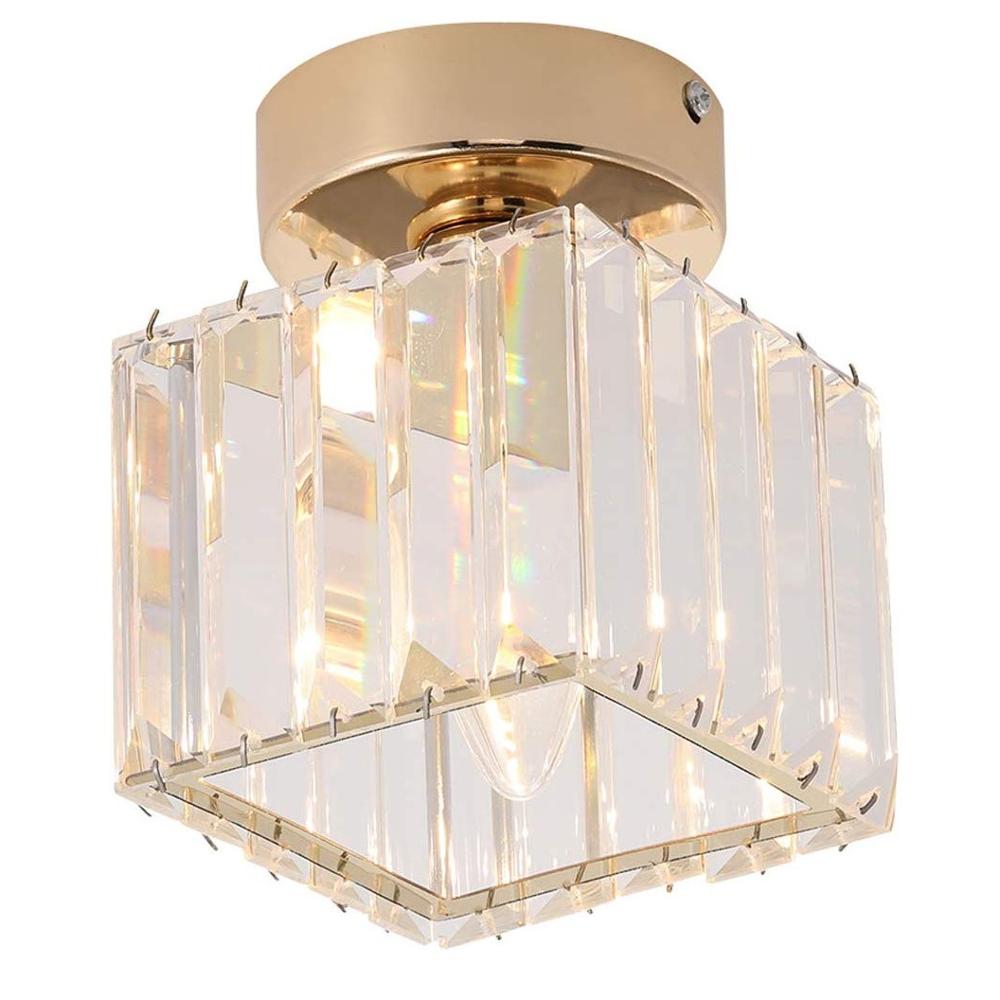Gold Glass встраиваемый потолочный светильник современный Semi хрустальный подвесной светильник для коридора Entryway спальня