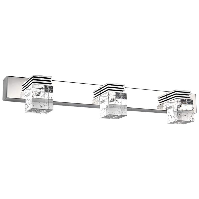 Bathroom светильник 3 светильники современный Glass Stainless Steel Vanity Wall Over Mirror Long LED диммируемый Bathroom освещение светильники