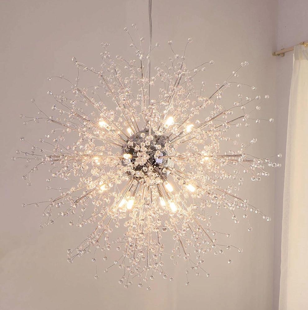современный Hanging Decorative Holiday Dandelion хрустальный люстра Luxury Led светильник освещение лампа подвесной светильник