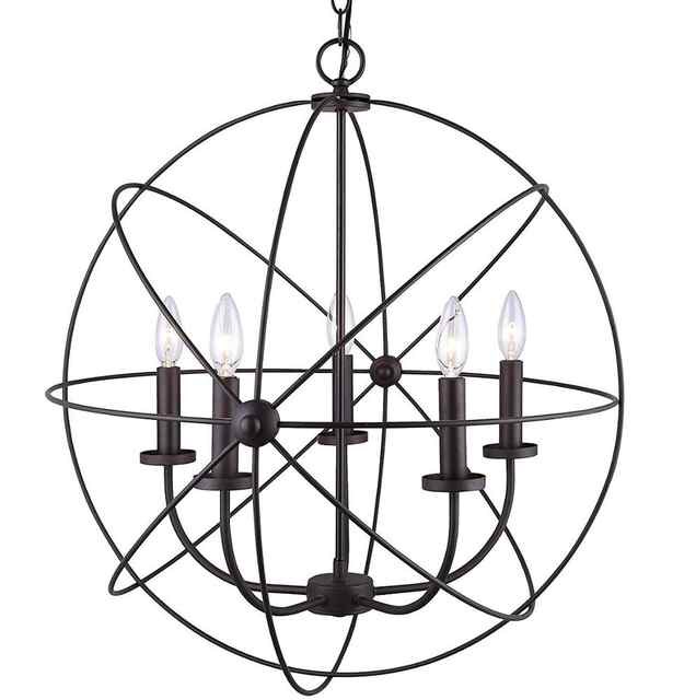 Shinetime Antique Bronze Sphere Cage Globe встраиваемый люстра 5-рожковый