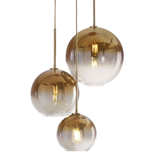 Contemporary Glass шар Mirror Suspended потолочная лампа Silver Gold Globe LED интерьерный Decoration подвесной лампа