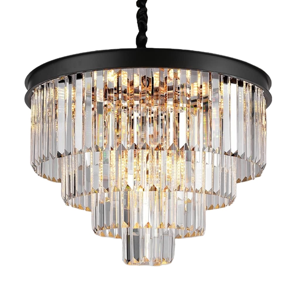 Luxury 4-Tier современный хрустальный Chandeliers освещение Contemporary подвесной люстра потолочная лампа светильники светильник